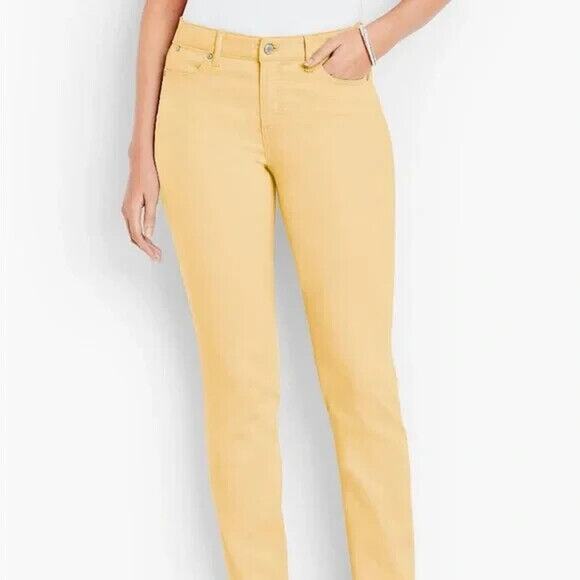 Talbots Denim - NWT Talbots Flawless Five Pocket Boyfriend Denim Jeans Yellow Women's Size 14